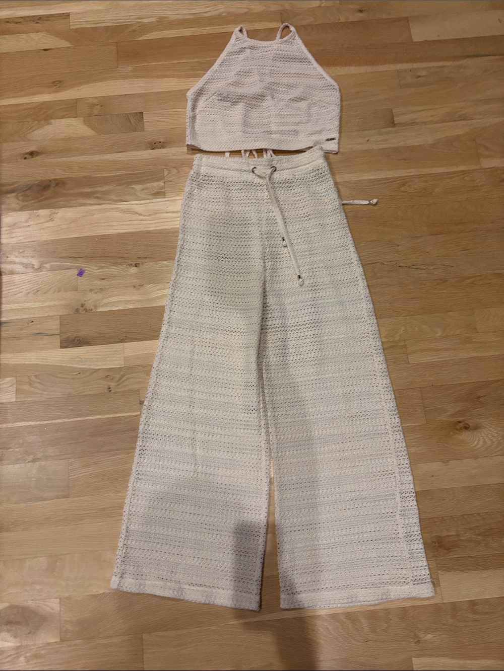 Amiani Crochet Pants and Halter. Resort Wear. Super Cute Small